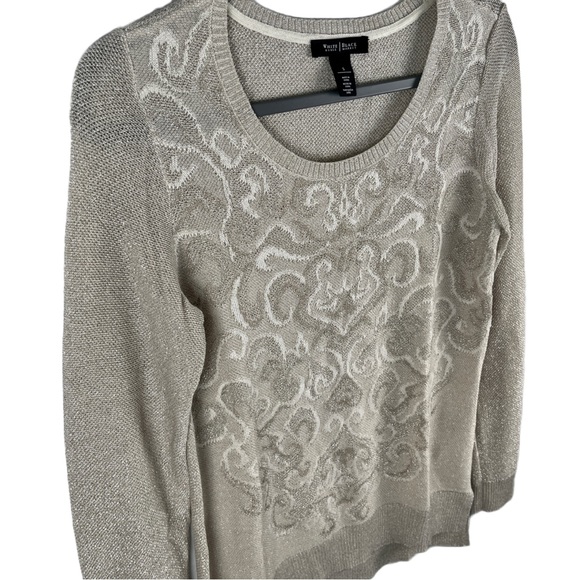 WHITE HOUSE BLACK MARKET PULLOVER METALLIC SWEATER | Size: Small - Picture 2 of 6